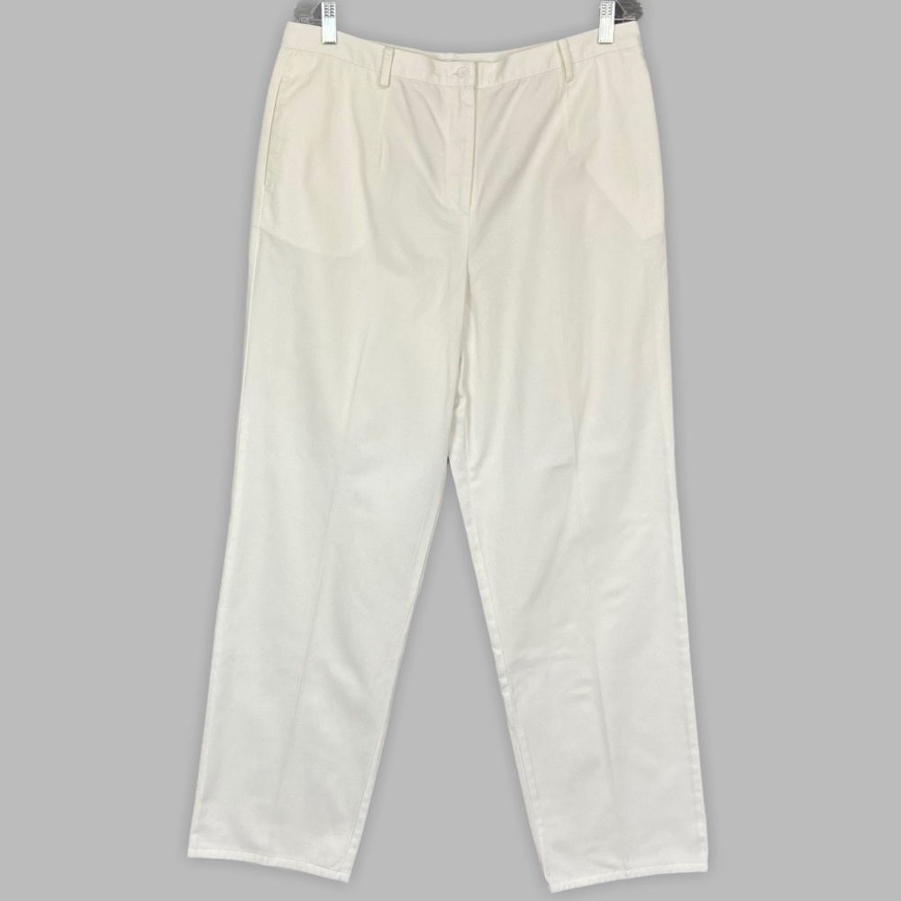 Vintage Pendleton Womens High Waist Trouser Pants Cream Off White Cotton size 14